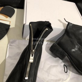 Piero Guidi Soft Leather Thick High Heeled Short Boots For Women Black