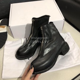 Piero Guidi Soft Leather Thick High Heeled Short Boots For Women Black