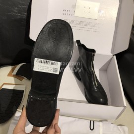 Piero Guidi Soft Leather Thick High Heeled Short Boots For Women Black