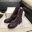 Piero Guidi Soft Leather Thick High Heeled Boots For Women Dark Purple