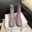 Piero Guidi Soft Leather Thick High Heeled Boots For Women Purple