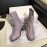 Piero Guidi Soft Leather Thick High Heeled Boots For Women Purple