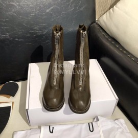 Piero Guidi Soft Leather Thick High Heeled Boots For Women Dark Brown