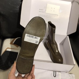 Piero Guidi Soft Leather Thick High Heeled Boots For Women Dark Brown