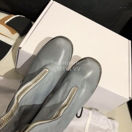 Piero Guidi Soft Leather Thick High Heeled Boots For Women Blue