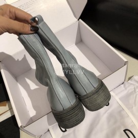 Piero Guidi Soft Leather Thick High Heeled Boots For Women Blue