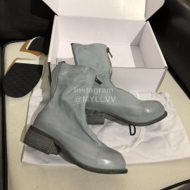 Piero Guidi Soft Leather Thick High Heeled Boots For Women Blue