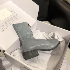 Piero Guidi Soft Leather Thick High Heeled Boots For Women Blue