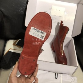 Piero Guidi Soft Leather Thick High Heeled Boots For Women Wine Red