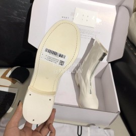 Piero Guidi Soft Leather Thick High Heeled Boots For Women White