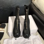 Piero Guidi Soft Leather Thick High Heeled Boots For Women Black