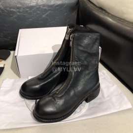 Piero Guidi Soft Leather Thick High Heeled Boots For Women Black