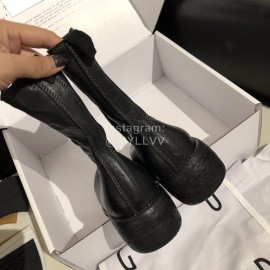 Piero Guidi Soft Leather Thick High Heeled Boots For Women Black