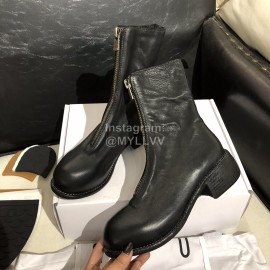 Piero Guidi Soft Leather Thick High Heeled Boots For Women Black