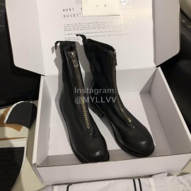 Piero Guidi Soft Leather Thick High Heeled Boots For Women Black