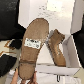 Piero Guidi Soft Leather Thick High Heeled Zipper Boots For Women Apricot