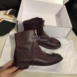 Piero Guidi Soft Leather Thick High Heeled Zipper Boots For Women Dark Purple