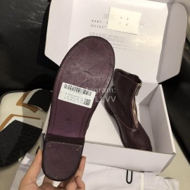 Piero Guidi Soft Leather Thick High Heeled Zipper Boots For Women Dark Purple