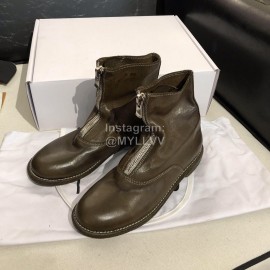 Piero Guidi Soft Leather Thick High Heeled Zipper Boots For Women Dark Brown