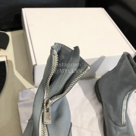 Piero Guidi Soft Leather Thick High Heeled Zipper Boots For Women Blue