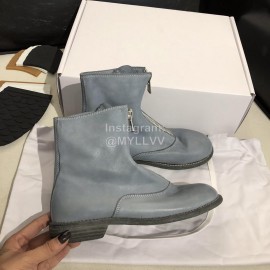 Piero Guidi Soft Leather Thick High Heeled Zipper Boots For Women Blue