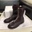 Piero Guidi New Leather Thick High Heeled Zipper Boots For Women Dark Purple
