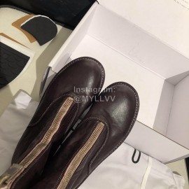 Piero Guidi New Leather Thick High Heeled Zipper Boots For Women Dark Purple