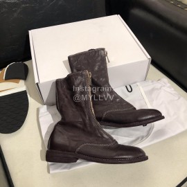 Piero Guidi New Leather Thick High Heeled Zipper Boots For Women Dark Purple