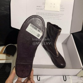 Piero Guidi New Leather Thick High Heeled Zipper Boots For Women Dark Purple