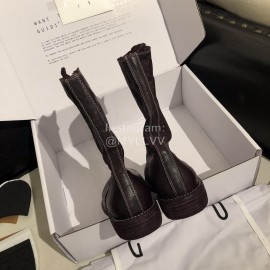 Piero Guidi New Leather Thick High Heeled Zipper Boots For Women Dark Purple