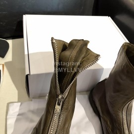 Piero Guidi New Leather Thick High Heeled Zipper Boots For Women Brown