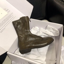 Piero Guidi New Leather Thick High Heeled Zipper Boots For Women Brown