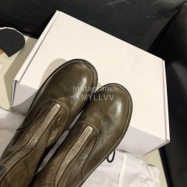 Piero Guidi New Leather Thick High Heeled Zipper Boots For Women Brown