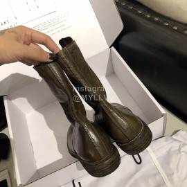 Piero Guidi New Leather Thick High Heeled Zipper Boots For Women Brown