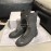 Piero Guidi New Leather Thick High Heeled Zipper Boots For Women Gray