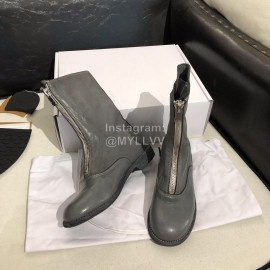 Piero Guidi New Leather Thick High Heeled Zipper Boots For Women Gray