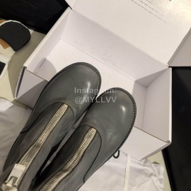 Piero Guidi New Leather Thick High Heeled Zipper Boots For Women Gray