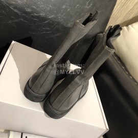 Piero Guidi New Leather Thick High Heeled Zipper Boots For Women Gray