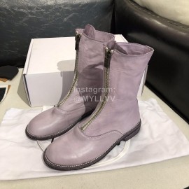Piero Guidi New Leather Thick High Heeled Zipper Boots For Women Purple