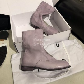 Piero Guidi New Leather Thick High Heeled Zipper Boots For Women Purple