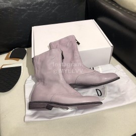 Piero Guidi New Leather Thick High Heeled Zipper Boots For Women Purple