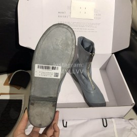 Piero Guidi New Leather Thick High Heeled Zipper Boots For Women Blue