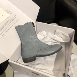 Piero Guidi New Leather Thick High Heeled Zipper Boots For Women Blue