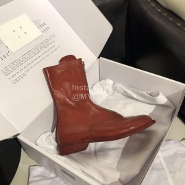 Piero Guidi New Leather Thick High Heeled Zipper Boots For Women Wine Red