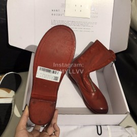 Piero Guidi New Leather Thick High Heeled Zipper Boots For Women Wine Red