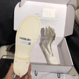 Piero Guidi New Leather Thick High Heeled Zipper Boots For Women White