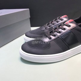Prada Fashion Cowhide Nylon Casual Sneakers For Men Black