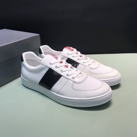 Prada Fashion Cowhide Nylon Casual Sneakers For Men White