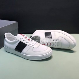 Prada Fashion Cowhide Nylon Casual Sneakers For Men White