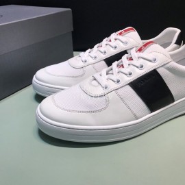 Prada Fashion Cowhide Nylon Casual Sneakers For Men White